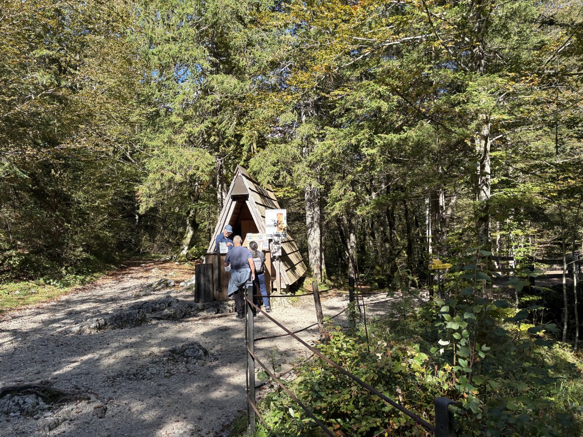 You pay for entry to the gorge here at this cool hut and then continue on the right path up..