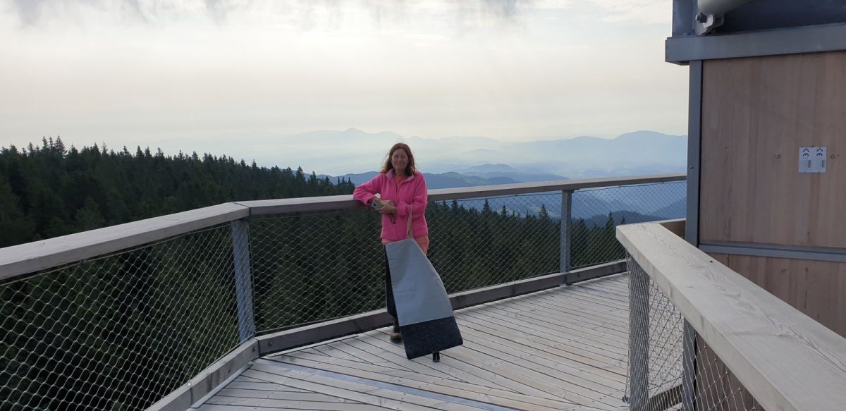 one of us was very excited about going down the pipe.. the other was terrified!!