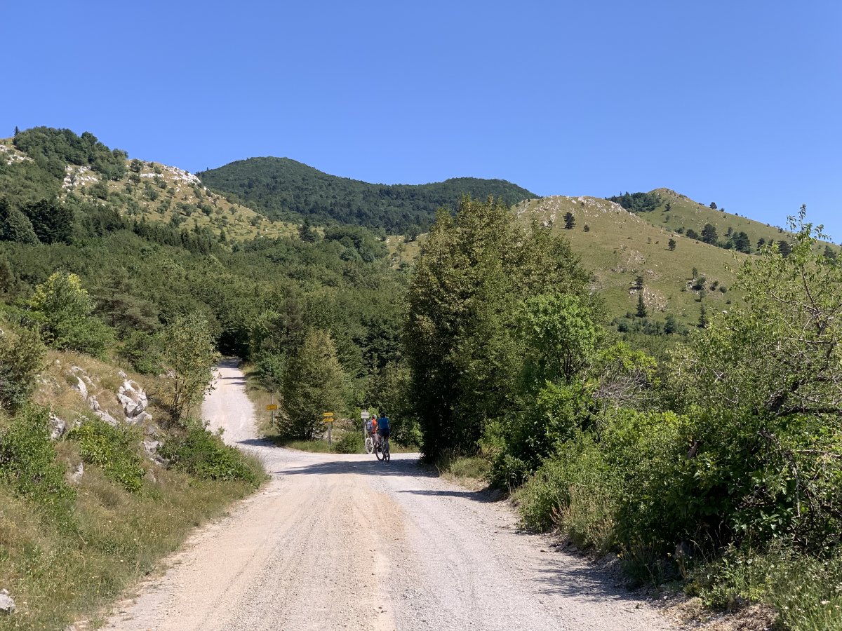 E Biking on the top of Nanos..