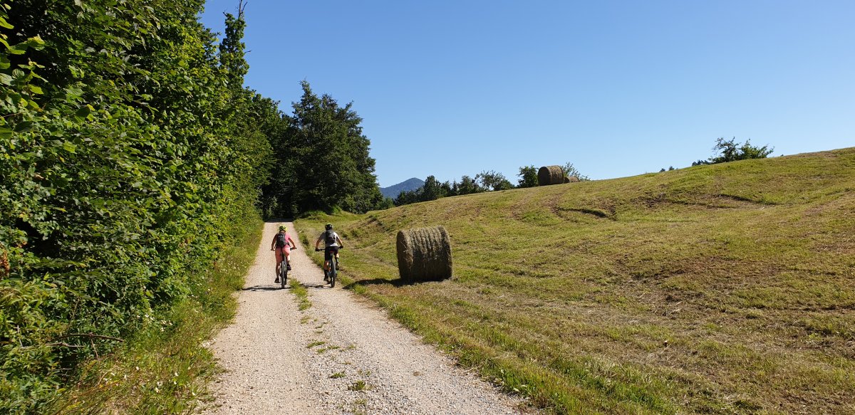 heading out on the secret Forest path to Predjama castle from the Lodge..
