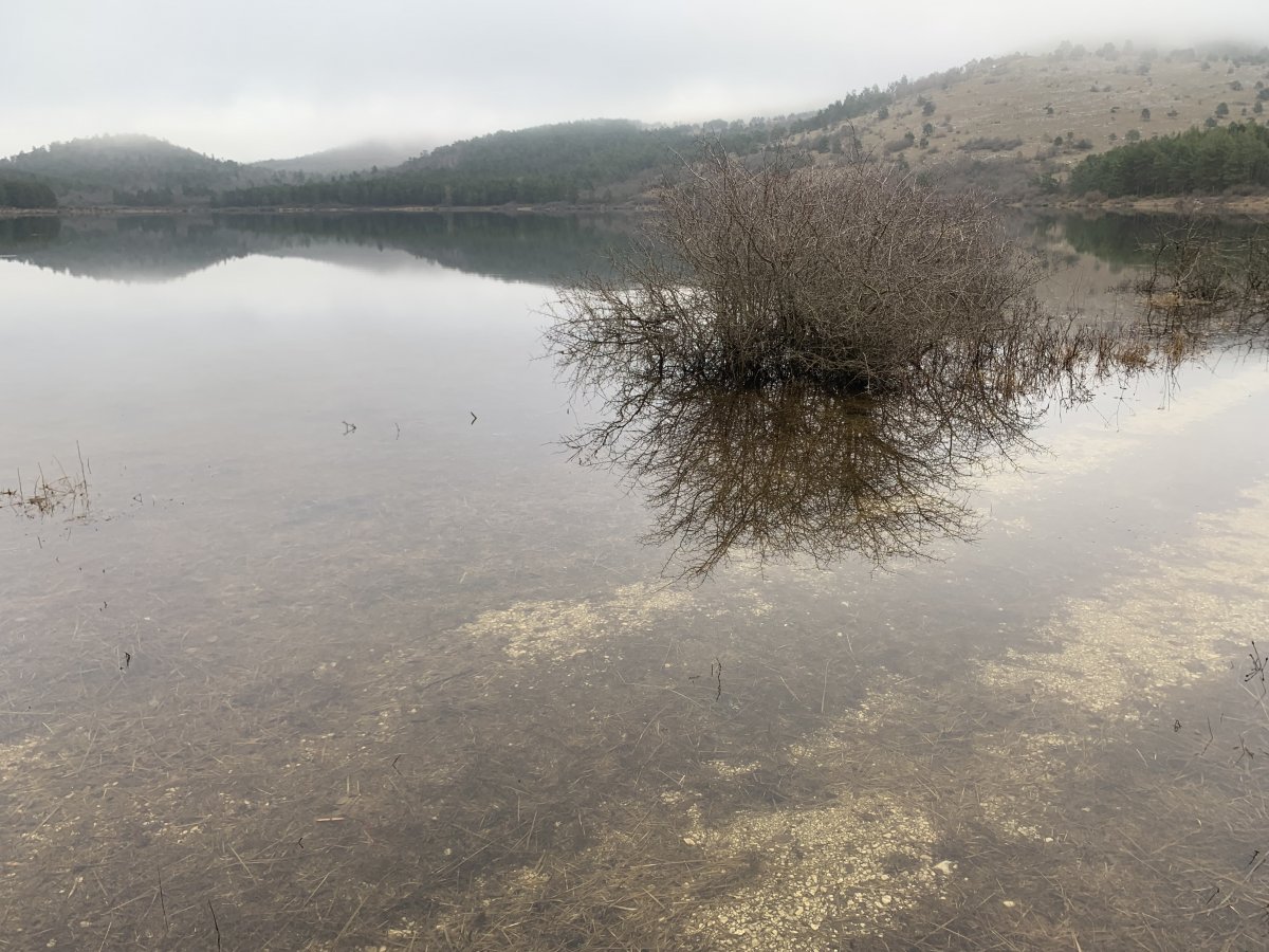 magical Petelinje Disappearing lake in the winter.. can you see the road has disappeared under the water too!