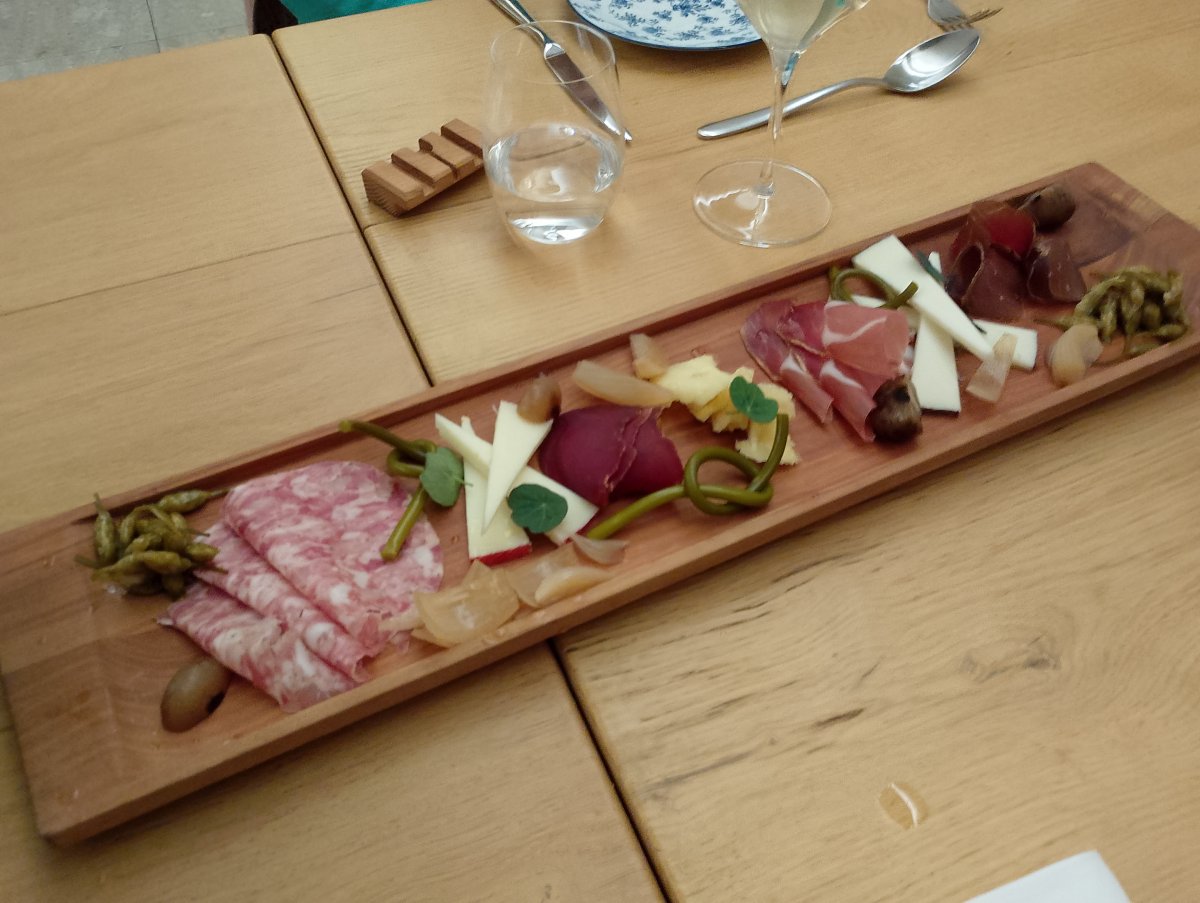 twists of wild garlic, delicious local meats & cheeses on this Vipava Slovenian Tapas board..