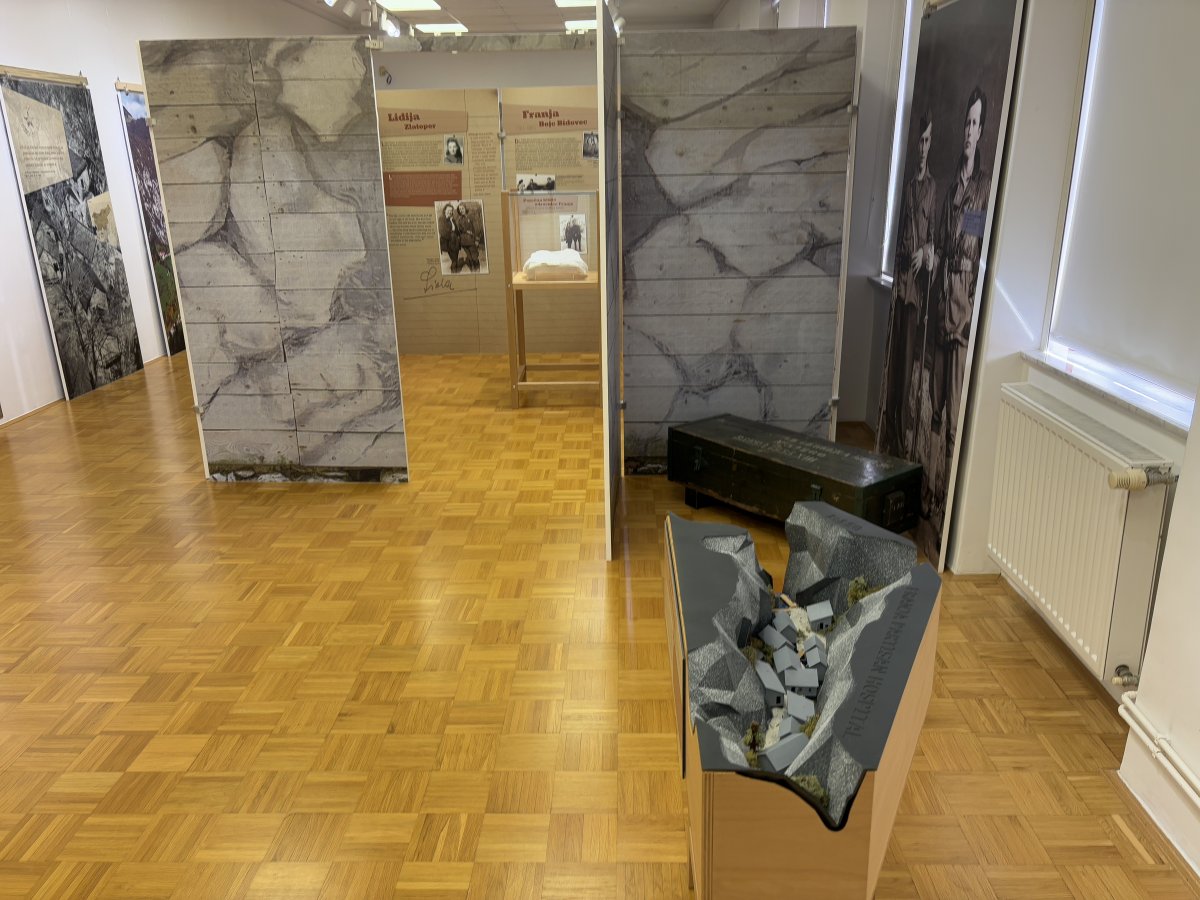 Scale model of the Secret hospital hidden in the mountin gorge at the start of the small museum exhibition..