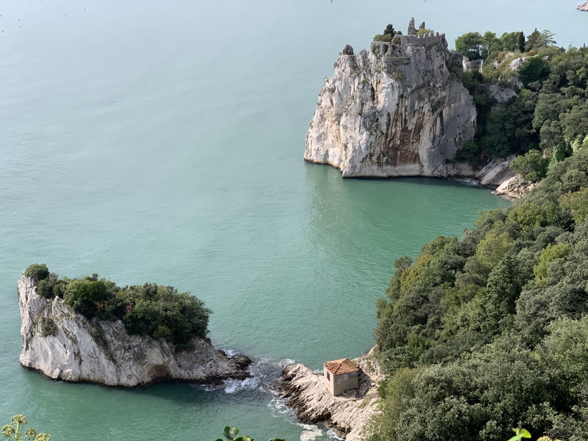 This is the best view you can get of the two cliff stacks from the upper balcony..