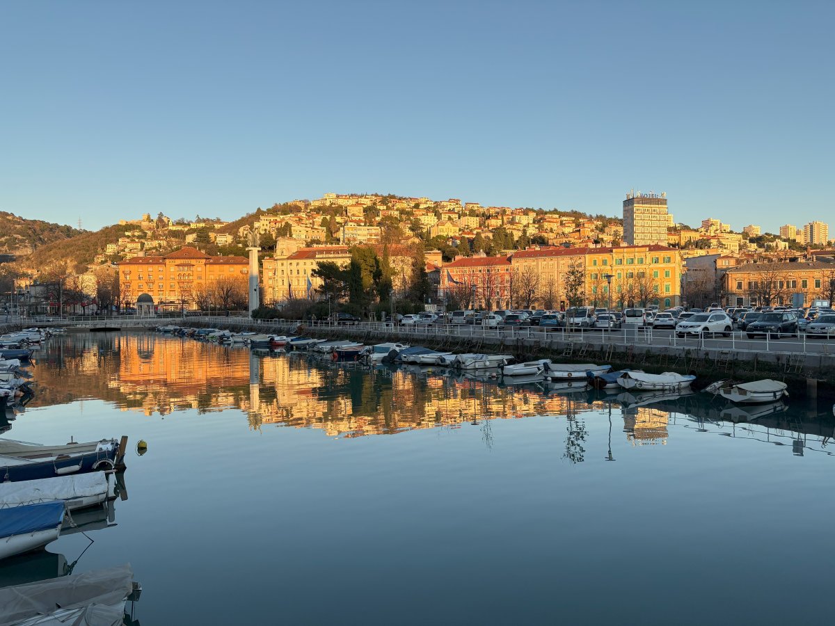 Rijeka River sunset.. this is also where the main harbour side car park is..