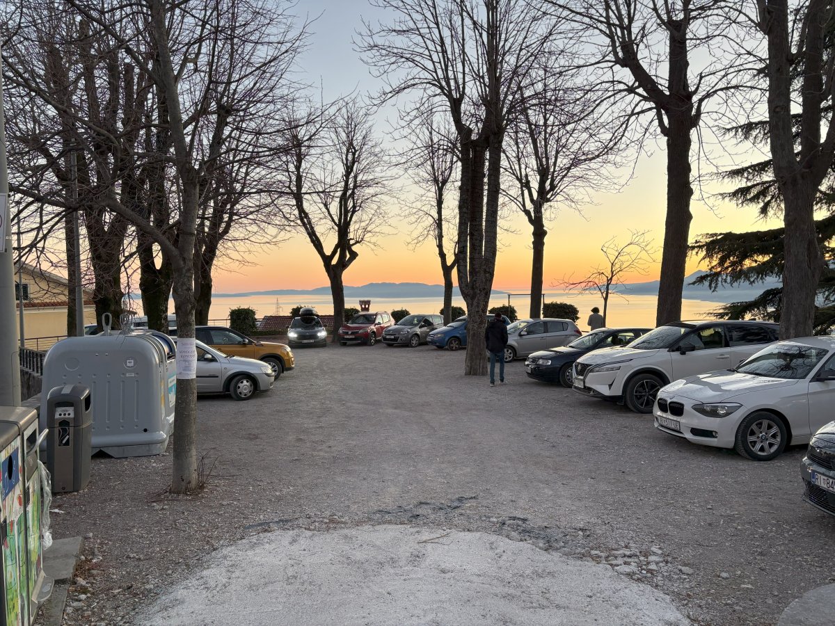 In the summer you will have to zero chance of parking here in the Kastav village car park.. you will be further down the hill..