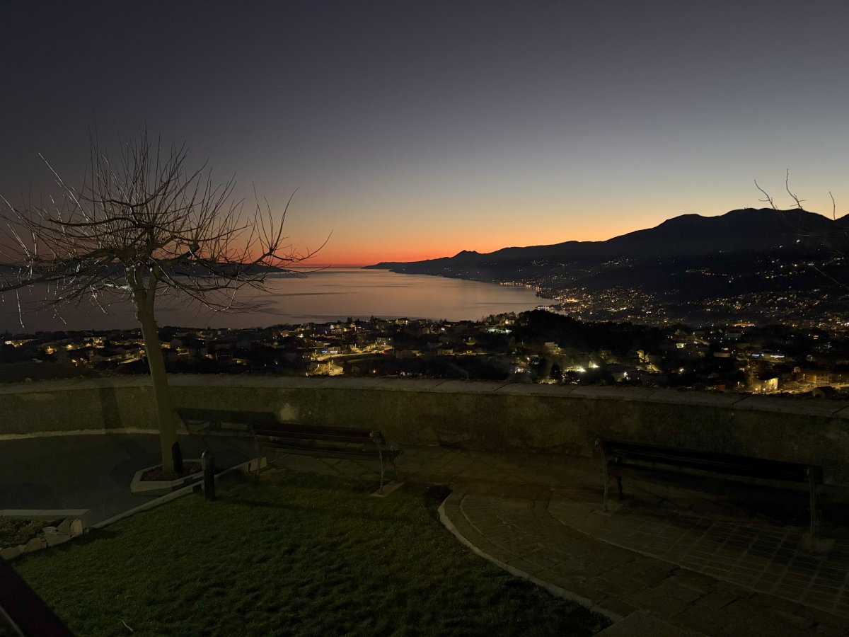Stunning vista of the Istrijan Rijeka Riviera from Kastav Church walls..