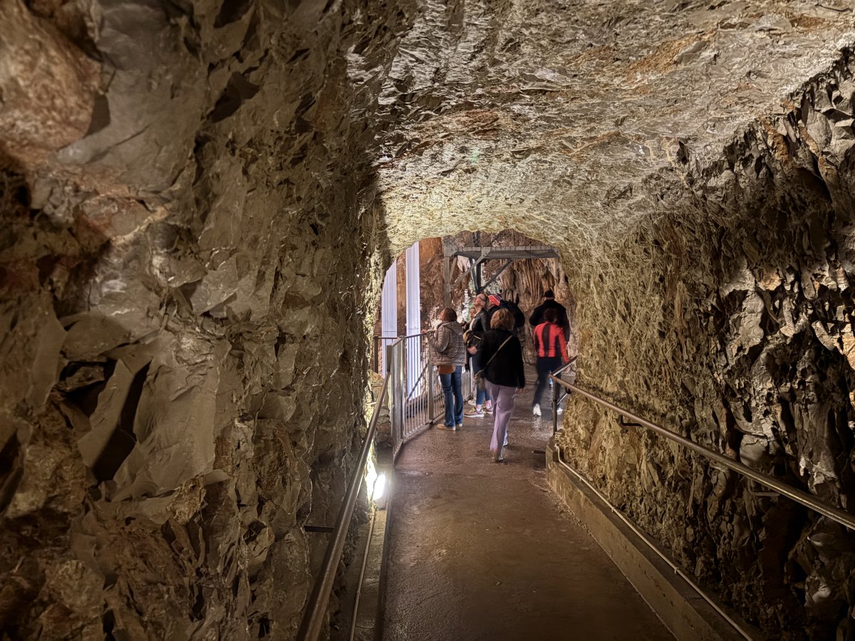 This rock tunnel brings you up almost to the top of the giant knitting needles..