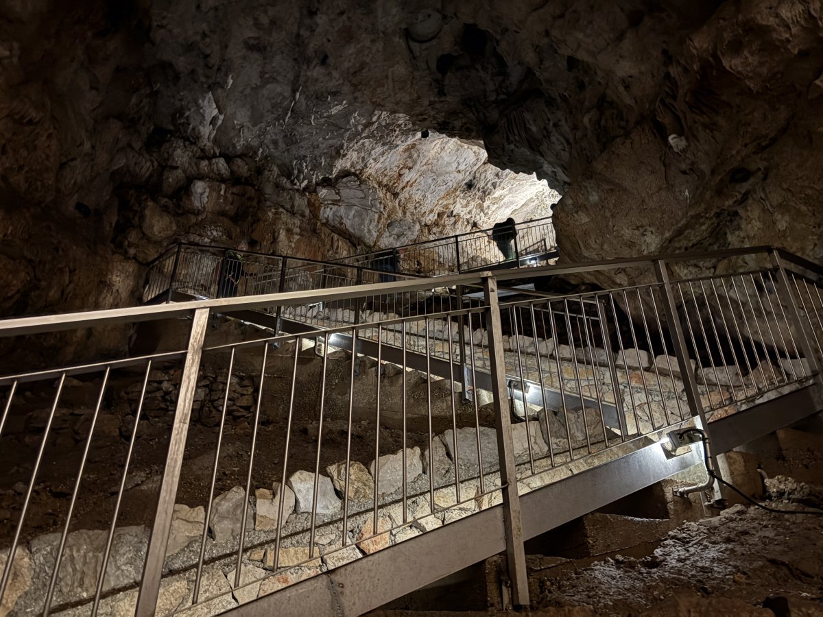 The final flights of stairs up out of the cave, it actually isn't as bad going up here as it might seem when standing at the very bottom..