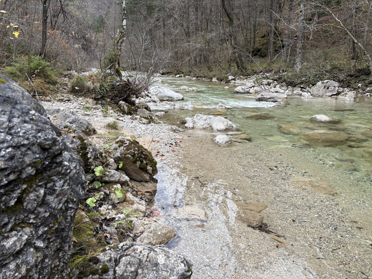 The Iska river is crystal clear, with little hidden white beaches..