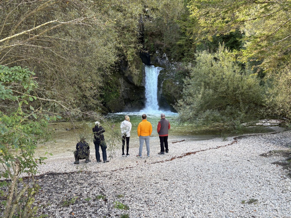Little Storm waterfall grants an audience..
