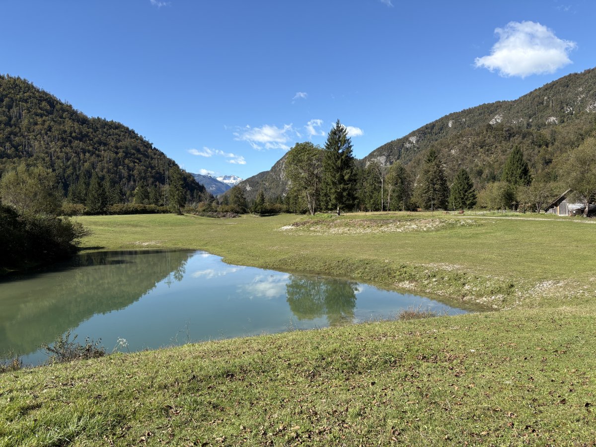 Tantalising, captivating view towards the big boys in the Julian Alps ahead at lake Bohinj..