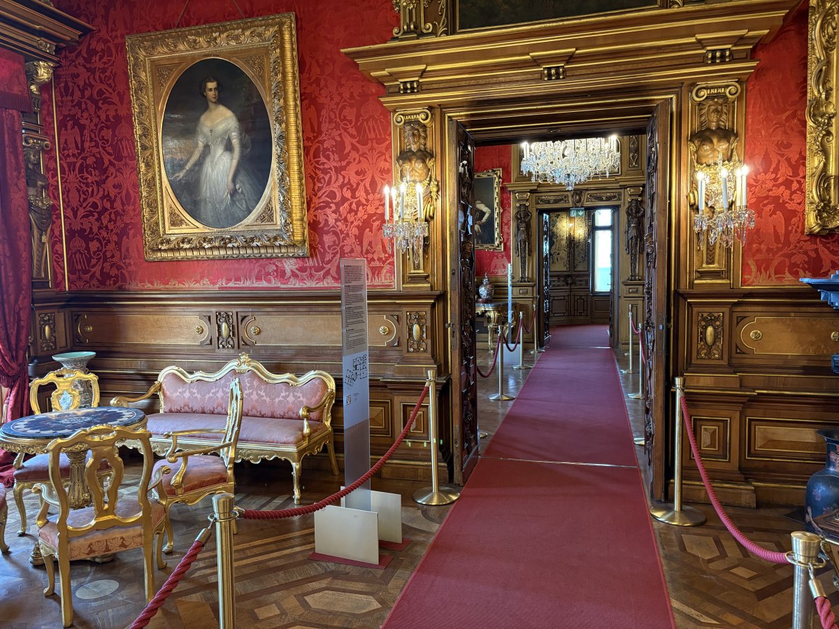 You walk along corridors through the rooms..