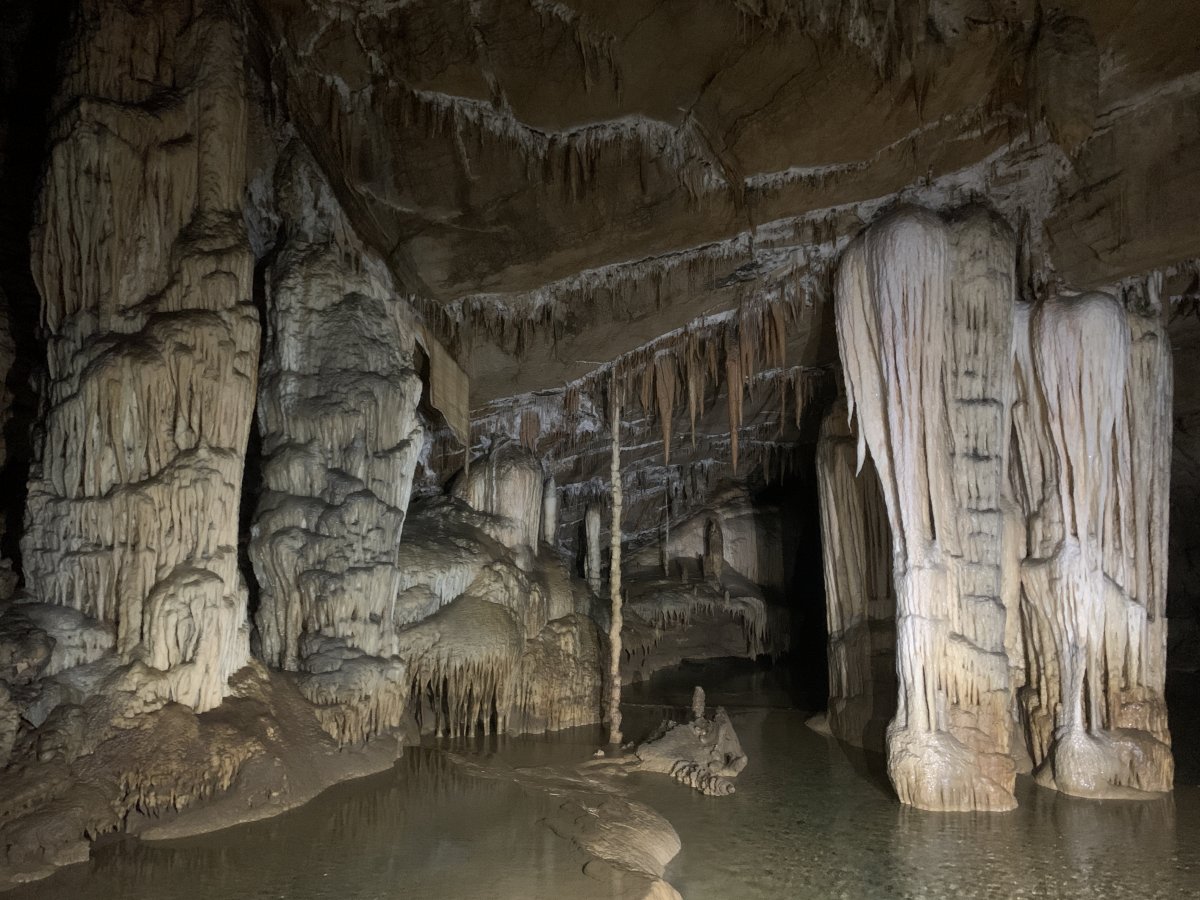 No concrete path here in the heavily protected Krizna Cross Cave..
